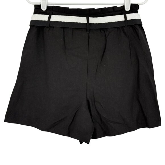 Sofia Vergara Jeans Women's Linen Blend High Rise Belted Black Shorts Size 2 NWT - Picture 2 of 11